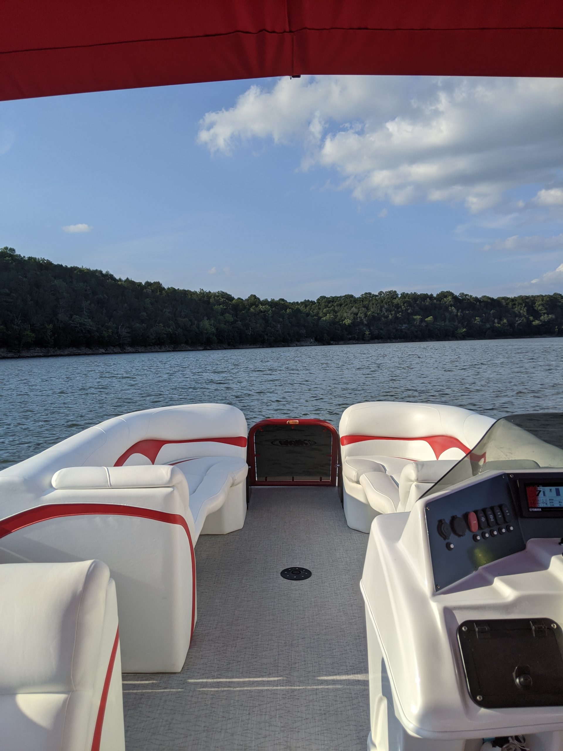 a boat sitting on top of a bed