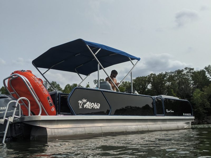 a small boat in a body of water