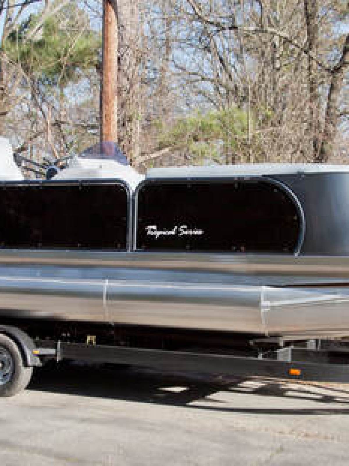 a truck parked on the side of a road